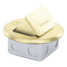Mini Caja de Piso Redonda / Bronce / 3 Puertos / 0.829 kg / Voz y Datos / Keystone