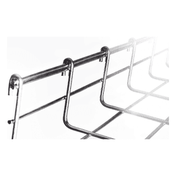 Charola Tipo Malla / Ancho 250 mm (9.8 in) / Peralte 66 mm / Tramo 3 m (9.8 ft) / Electro Zinc 15-20 micras / Capacidad 263 Cables Cat6
