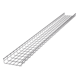 Charola Tipo Malla / Ancho 250 mm (9.8 in) / Peralte 66 mm / Tramo 3 m (9.8 ft) / Electro Zinc 15-20 micras / Capacidad 263 Cables Cat6