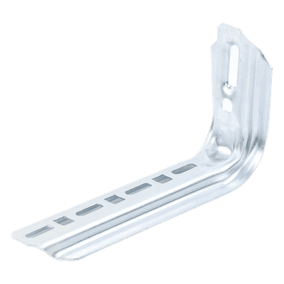 Ménsula omega tipo L inteligente, 210mm de ancho, con acabado Electro Zinc