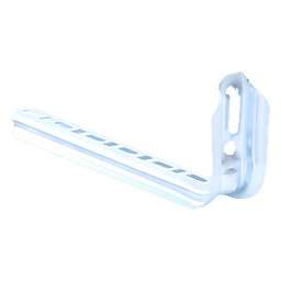 Ménsula omega tipo L inteligente, 310 mm de ancho, con acabado Electro Zinc