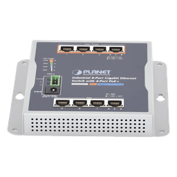 Switch Industrial No Administrable / 8 Puertos Gigabit / 4 Puertos PoE+ 802.3at / 120 W / Montaje Múltiple / Alimentación Dual con Failover