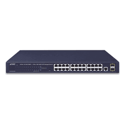Switch Administrable Capa 2 / 24 Puertos Gigabit RJ45 / 2 Puertos SFP 100/1000X / 52 Gbps / 1U Rack / 17.5 x 8.15 x 1.77 in