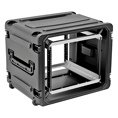 Gabinete Móvil con Amortiguador / Rack 19" 10U / Profundidad 20" (0.51 m) / Ruedas Integradas / Resistente a Golpes y Agua