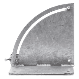 Base para Mástil con Ajuste de Ángulo / Acero Galvanizado en Caliente / Mástil 1" a 1-3/4" / Inclinación 0° a 60° / Tolerancia ±5 cm