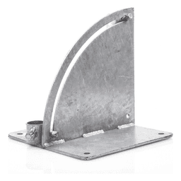 Base para Mástil con Ajuste de Ángulo / Acero Galvanizado en Caliente / Mástil 1" a 1-3/4" / Inclinación 0° a 60° / Tolerancia ±5 cm