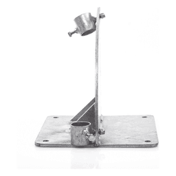Base para Mástil con Ajuste de Ángulo / Acero Galvanizado en Caliente / Mástil 1" a 1-3/4" / Inclinación 0° a 60° / Tolerancia ±5 cm