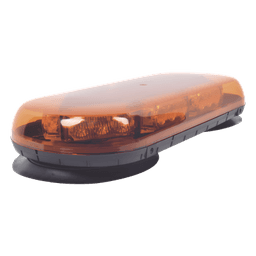 Mini Barra LED / 24 LED Ámbar / 25 Patrones de Destello / Montaje Magnético y Succión / 12 VCC / IP Extremo -40°C a 55°C