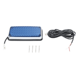 Luz de Advertencia LED / 66 LED / 7x3" / 12 VCC / 10 Patrones de Destello / Montaje Permanente / Color Azul