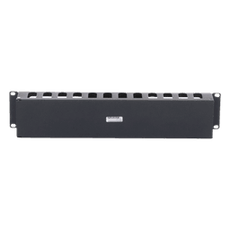 Organizador de Cables Horizontal / 19" / 2UR / Acero Calibre 18 / Tapa PVC / 2.52' (30.24 in) de Profundidad