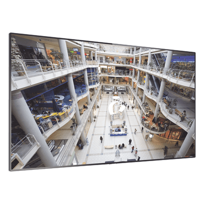 Pantalla LCD de 55" / Full HD 1080p / Bisel 3.5mm / Brillo 500 cd/m² / Ángulo 178° / Video Wall 81"