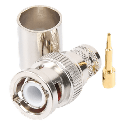  Conector BNC Macho de Anillo Plegable para RG-8/U, LMR-400, 9913, CNT-400, Níquel/ Oro/ Teflón.