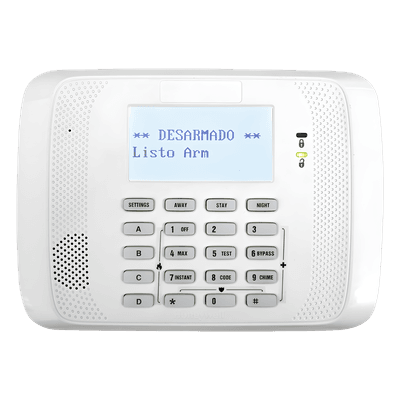 Teclado alfanumérico direccionable con receptor inalámbrico integrado, compatible con transmisores de la serie 5800