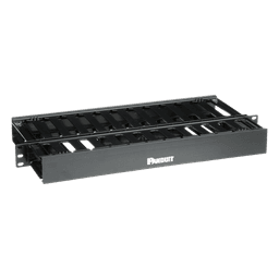 Organizador de Cables Horizontal / Doble Frontal y Posterior / Rack 19in / 1UR / ABS Monolítico / Categoría 5e/6