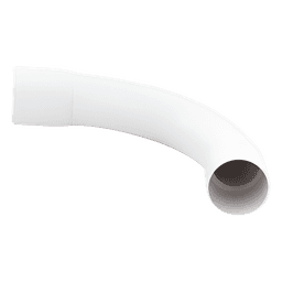 Curva de radio estrecho para tubería rígida, recomendado para cables de datos, PVC Auto-extinguible, de 25 mm