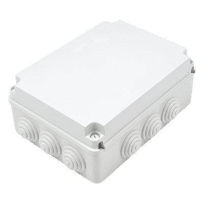 Caja Estanca de PVC Para Derivación y Conexión, 12 Entradas, Tapa Atornillada, 300x220x120 mm  (Área interna), Uso Exterior IP55, Material que no Propaga el Fuego y Libre de Hálogenos