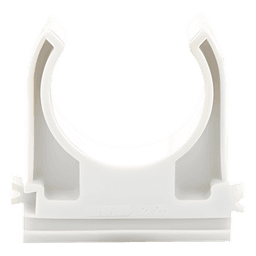 Soporte de presión (Abrazadera), PVC Auto-extinguible, abierto para tubería de 25 mm