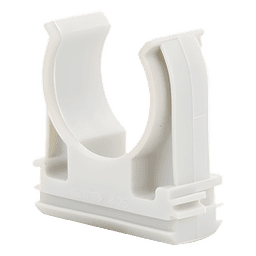 Soporte de presión (Abrazadera), PVC Auto-extinguible, abierto para tubería de 25 mm