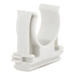 Soporte de presión (Abrazadera), PVC Auto-extinguible, abierto para tubería de 25 mm