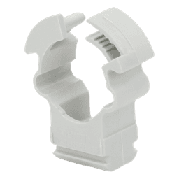 Soporte de collar (Abrazadera), PVC Auto-extinguible, cerrado para tubería de 16 mm