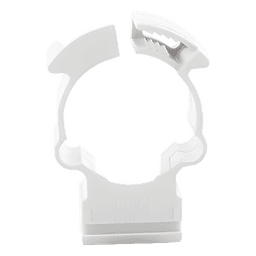Soporte de collar (Abrazadera), PVC Auto-extinguible, cerrado para tubería de 20 mm
