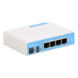Punto de Acceso / 4 Puertos Fast Ethernet / Wi-Fi 2.4 GHz 802.11b/g/n / CPU 650 MHz / RouterOS L4