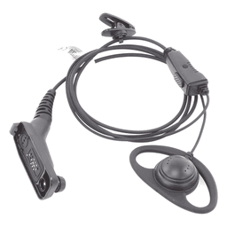 Micrófono de Solapa con Auricular / Gancho en D Ajustable / Cable PU Reforzado con Kevlar / PTT Ergonómico Integrado / Conector M09 / Diseño Discreto