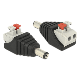 Adaptador Tipo Jack de 3.5 mm Macho Polarizado de 12 Vcc con Terminales de Presión