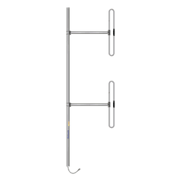 Antena Aérea para Base / 2 Dipolos / 118-138 MHz / 5 dBd / 20 MHz B/W / Radiación Bi-direccional / 300 W / N Macho / Tilt 0-10° / 76x3658x1187 mm / 10.9 kg / 225 km/h