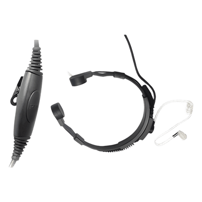 Micrófono de garganta / Cancelación de ruido / Tubo acústico PU grado médico / Cable Kevlar reforzado / Compatible HYT TC-700, TC-610, TC-620, TC-510, TC-585, TC-550S, TC-518, TC-580, TC-446S, TC-508, PMR446