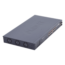 Switch PoE+ / 16 Puertos 10/100 Mbps / 2 Gigabit Combo TP/SFP / 300W / LCD y VLAN Extended / ±4kV