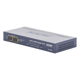 Switch Administrable de Escritorio de 8 Puertos Gigabit/ 2 Puertos SFP / 20 Gbps Switching / PoE In 802.3af/at / Dual Power DC + PoE / VLAN Q-in-Q / IPv6/IPv4/  Administración Remota con CloudNMS