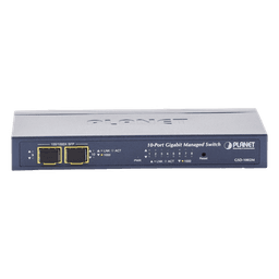 Switch Administrable de Escritorio de 8 Puertos Gigabit/ 2 Puertos SFP / 20 Gbps Switching / PoE In 802.3af/at / Dual Power DC + PoE / VLAN Q-in-Q / IPv6/IPv4/  Administración Remota con CloudNMS