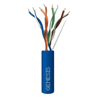 Bobina de Cable de 305 Metros (1000 Pies) / UTP Cat6 Riser / Color Azul / UL, CMR, Probado a 350 MHz / Para Aplicaciones de CCTV, Redes de Datos IP Megapixel / Control RS485