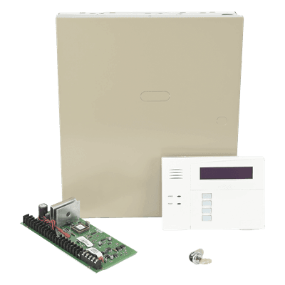 Panel de control de intrusión de hasta 48 zonas con teclado alfanumérico y receptor inalámbrico integrado, compatible con serie 5800