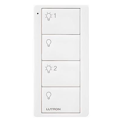 Control Pico inalámbrico de 4 botones para encender y apagar dos grupos de luces, con batería de 10 años, compatible con Caseta Wireless, RadioRA 2 y HomeWorks QS