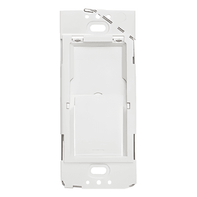 Adaptador de caja de pared para montar un control Pico como apagador fijo, instalable sobre caja eléctrica de 120 V o directo al muro, se usa con placa Claro