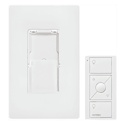 Kit de control Pico inalámbrico de 3 botones con subir/bajar para montaje en pared, incluye adaptador y placa Claro, para Caseta Wireless, RadioRA 2 y HomeWorks QS