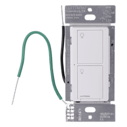 Interruptor de pared inteligente on/off Caseta Wireless, voltaje dual 120/277 V, 5 A en LED, sin cable neutro, compatible con controles Pico y Smart Bridge