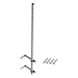 Mástil de 3 m de 1-1/4" diámetro ced. 30 con Herrajes para Sujeción a Pared. 