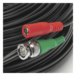 Cable Coaxial (BNC RG59) + Alimentación / SIAMES / 30 Metros (98.43 Pies) / 100% COBRE / Para Cámaras 4K / Uso Interior y Exterior