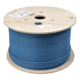 Bobina de Cable Blindado F/UTP de 4 Pares, Z-MAX, Cat6A, Soporte de Aplicaciones 10GBase-T, CMR (Riser), Color Azul, 305 Metros (1000 Pies)