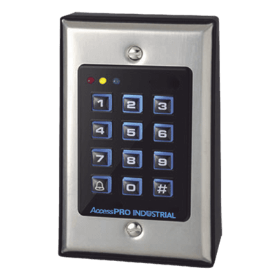 Teclado de Control de Acceso / 1,100 Usuarios / Lector 125 kHz / Salida Wiegand / Contacto Húmedo y Seco / Acero Inoxidable / Montaje en Pared