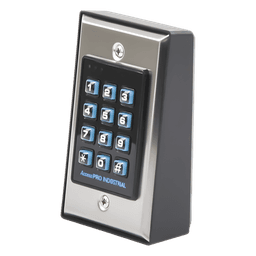 Teclado de Control de Acceso / 1,100 Usuarios / Lector 125 kHz / Salida Wiegand / Contacto Húmedo y Seco / Acero Inoxidable / Montaje en Pared