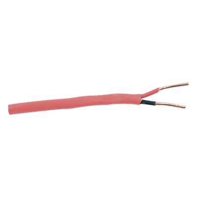 Carrete de Alambre de 305 Metros (1000 Pies) / 2 x 14 AWG / Riser / Tipo FPLR-CL3R / Color Rojo / Para Aplicaciones en Paneles de Detección de Incendio y Sistemas de Evacuación