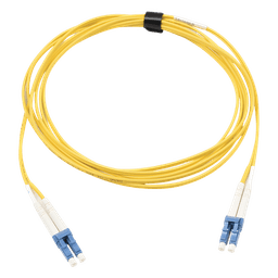 Jumper de Fibra Óptica Monomodo (OS2), XGLO, Riser, LC/UPC-LC/UPC Duplex, OFNR, Color Amarillo, 3 Metros (9.84 Pies)