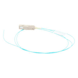 Pigtail de Fibra Óptica / LC Simplex / Multimodo OM3 50/125 / OFNR / Aqua / 1 Metro (3.28 Pies)