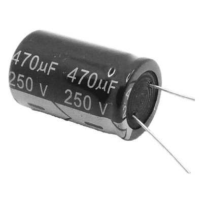 Capacitor Electrolítico / 470 µF / 250 Vcc / 105 °C / Radial 25 x 40 mm