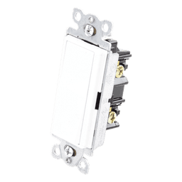 Apagador de pared Claro unipolar tipo paleta, 15 A, 120/277 V, para cargas generales de iluminación y motores, color blanco brillante