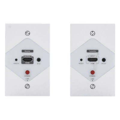 Extensor HDMI en Placa de Pared / 1080P @ 60 Hz / 40 m (131.2 ft) / Cat 6/6A/7 / IR Bidireccional / HDCP 1.4a/1.2a / Cero Latencia